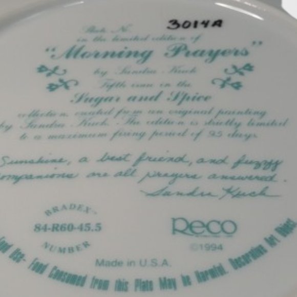 The Bradford Exchange Wall Decor Sandra Kuck Collectors Plate